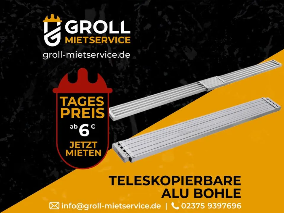 Teleskopierbare Alubohle